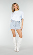 Lichtblauwe Denim Skort met Stretch en High Waist