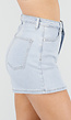 Lichtblauwe Denim Skort met Stretch en High Waist