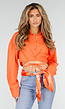 Oranje Blouse met Strap Details