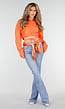 Oranje Blouse met Strap Details