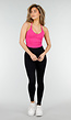 Roze Crop Top met Pads en Gekruiste Rug