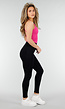 Roze Crop Top met Pads en Gekruiste Rug