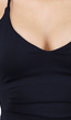 Zwarte Halter Crop Top met Open Rug