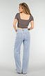 Taupe Cropped Sport Top met Korte Mouwen en Wrap Detail