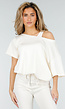 Crème One Shoulder Top met Ingewerkte Top