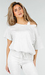 Grijze One Shoulder Top met Ingewerkte Top