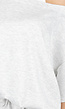Grijze One Shoulder Top met Ingewerkte Top en Stretch