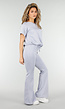 Lichtblauwe One Shoulder Top met Ingewerkte Top en Stretch