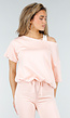 Lichtroze One Shoulder Top met Ingewerkte Top