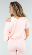 Lichtroze One Shoulder Top met Ingewerkte Top en Stretch