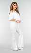 Witte One Shoulder Top met Ingewerkte Top en Stretch