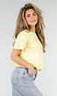 Butter Yellow One Shoulder Top met Ingewerkte Top en Stretch