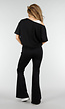 Zwarte One Shoulder Top met Ingewerkte Top en Stretch