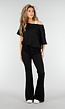 Zwarte One Shoulder Top met Ingewerkte Top en Stretch
