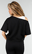 Zwarte One Shoulder Top met Ingewerkte Top en Stretch