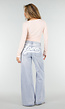 Lichtroze Stretch Top met Lange Mouwen en Vierkante Hals