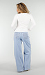 Witte Stretch Top met Lange Mouwen en Vierkante Hals