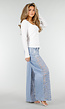 Witte Stretch Top met Lange Mouwen en Vierkante Hals