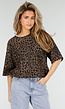 Bruin Oversized Cheetahprint T-Shirt met Korte Mouwen