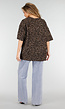 Bruin Oversized Cheetahprint T-Shirt met Korte Mouwen