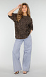 Bruin Oversized Cheetahprint T-Shirt met Korte Mouwen