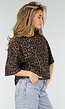 Bruin Oversized Cheetahprint T-Shirt met Korte Mouwen