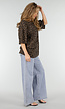 Bruin Oversized Cheetahprint T-Shirt met Korte Mouwen