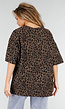 Bruin Oversized Cheetahprint T-Shirt met Korte Mouwen