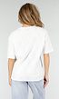 Wit Kanten T-shirt met Korte Mouwen en Ronde Hals