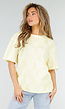 Butter Yellow Kanten T-shirt met Korte Mouwen en Ronde Hals