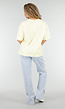 Butter Yellow Kanten T-shirt met Korte Mouwen en Ronde Hals
