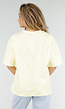 Butter Yellow Kanten T-shirt met Korte Mouwen en Ronde Hals