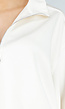 Crème Sweater met Halve Rits en Elastische Boorden
