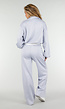 Lichtblauwe Sweater met Halve Rits en Elastische Boorden