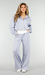 Lichtblauwe Sweater met Halve Rits en Elastische Boorden