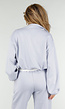 Lichtblauwe Sweater met Halve Rits en Elastische Boorden