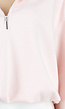 Lichtroze Sweater met Halve Rits en Elastische Boorden