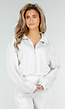 Grijze Sweater met Halve Rits en Elastische Boorden