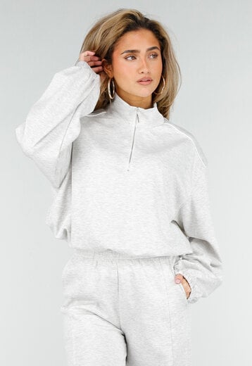 Grijze Halve Zip Trui