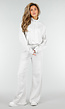 Grijze Sweater met Halve Rits en Elastische Boorden