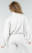 Grijze Sweater met Halve Rits en Elastische Boorden