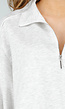 Grijze Sweater met Halve Rits en Elastische Boorden