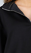 Zwarte Sweater met Halve Rits en Elastische Boorden