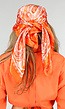 Oranje Bandana Sjaal met Witte Paisley Print