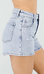 Lichtblauwe Denim Short met High Waist en Stretch