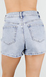 Lichtblauwe Denim Short met High Waist en Stretch