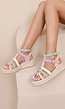 Pastel Multikleur Espadrille Sandalen met Gespen