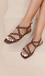 Bruine Suède Sandalen met Studs