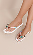 Witte Teenslippers met Kralenband
