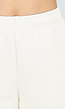 Beige Wide Leg Joggingbroek met Elastische Taille en Stretch